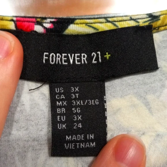 🧁B2G1🧁 Forever 21 + Black Bodycon Dress with Tropical Floral Fruit Print - Picture 5 of 7